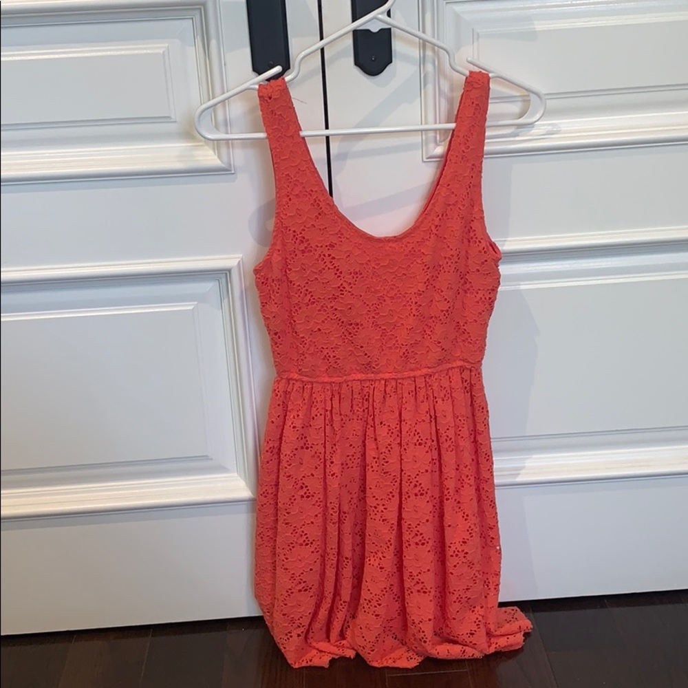 Orange/red lace dress